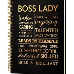 Boss Lady Black and Gold Spiral Notebook